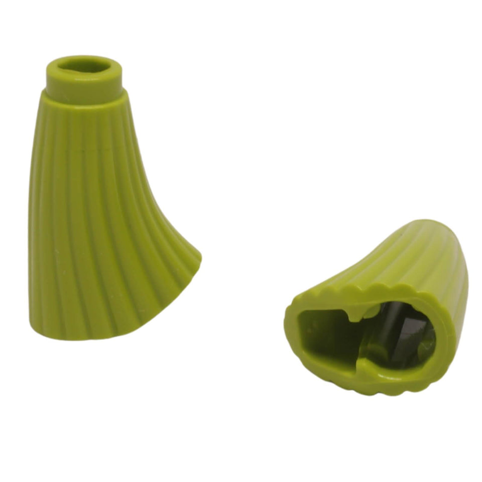 LEGO® Minifigure Broom Bristles 90826 in lime with ribbed flared shape and stud holder lime