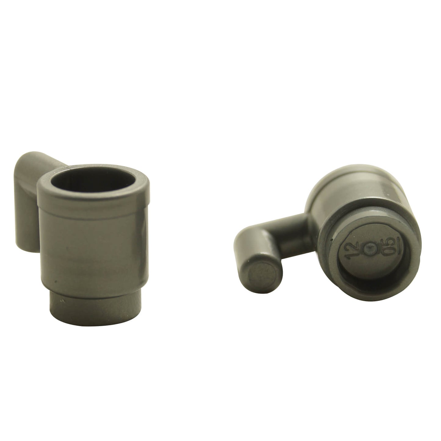 LEGO® Minifigure Cup 3899 transparent mug accessory with side handle flat silver