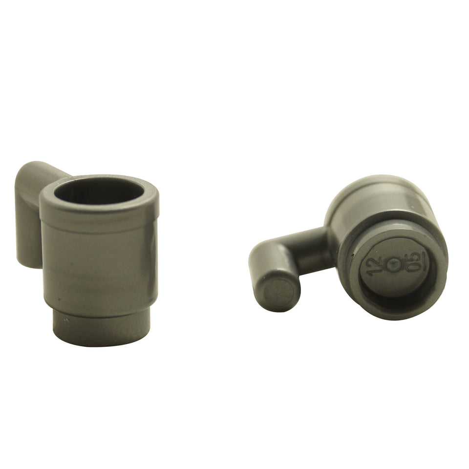 LEGO® Minifigure Cup 3899 transparent mug accessory with side handle flat silver