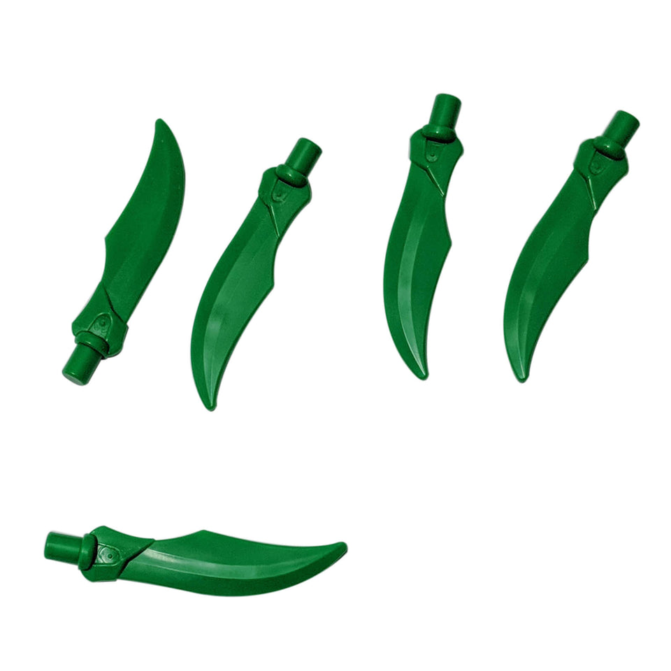 LEGO® minifigure curved sword blade with bar part 37341a in bright green