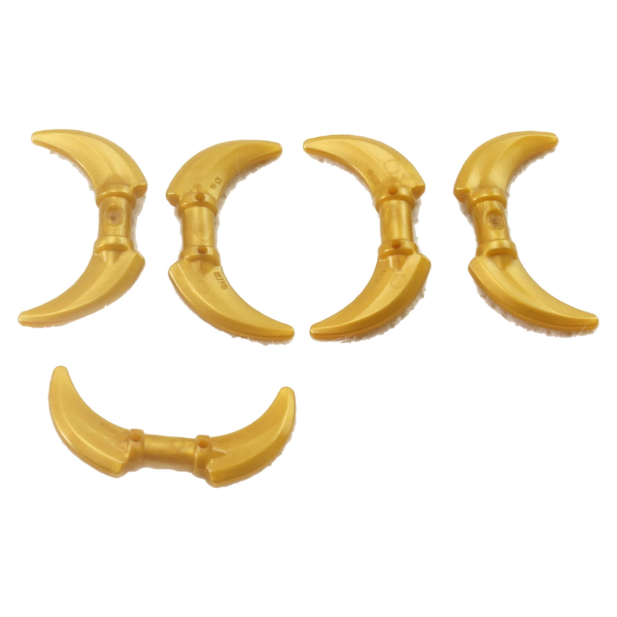 LEGO® minifigure double bladed weapon hook part 37341e in pearl gold
