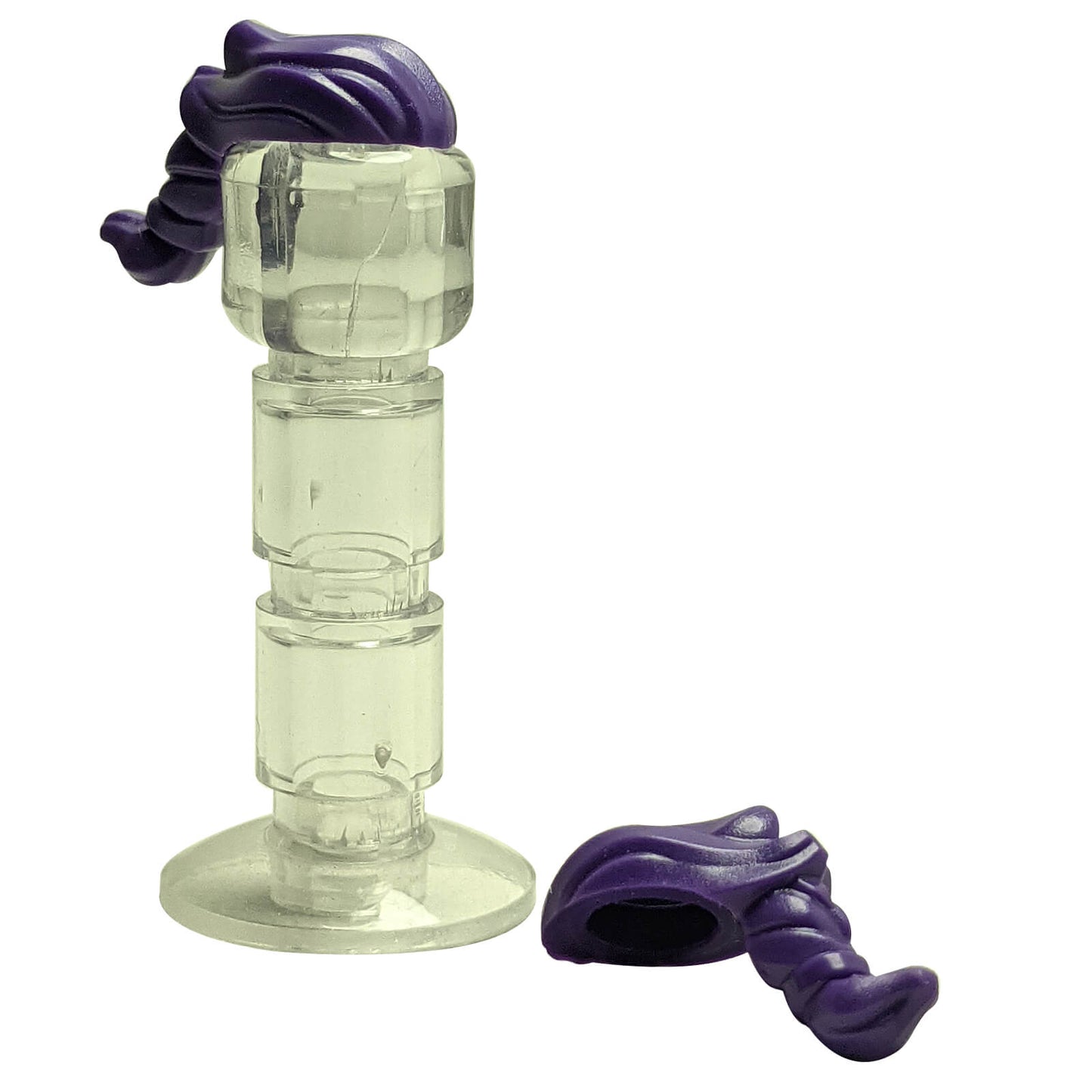 LEGO® minifigure hair piece 75512 with swept back ponytail design in dark purple 