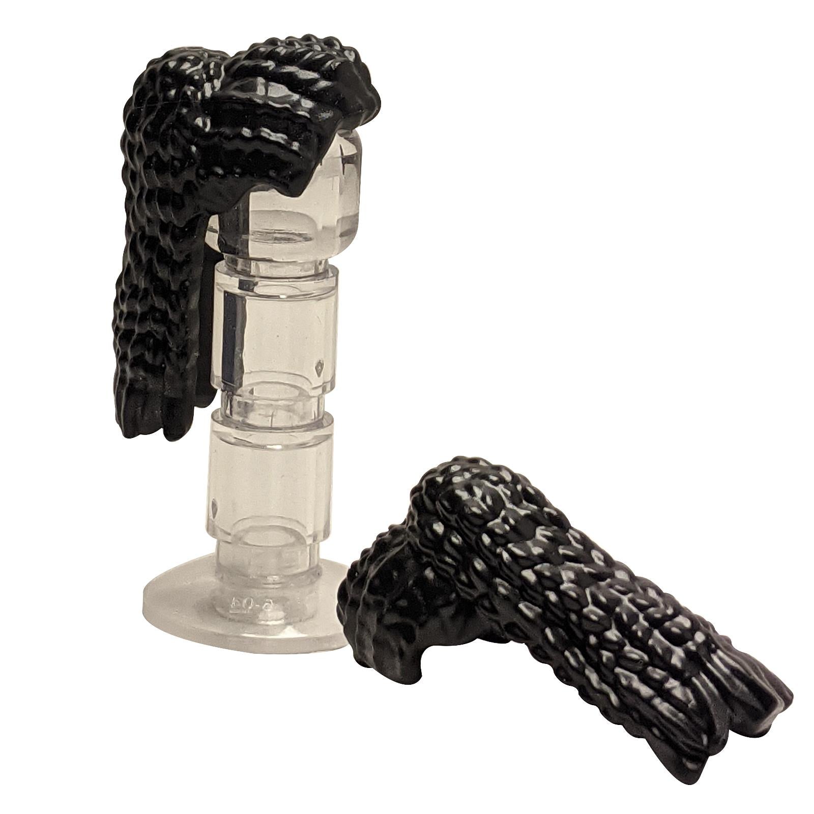 LEGO minifigure hair piece 83345 long braided ponytail detail, black