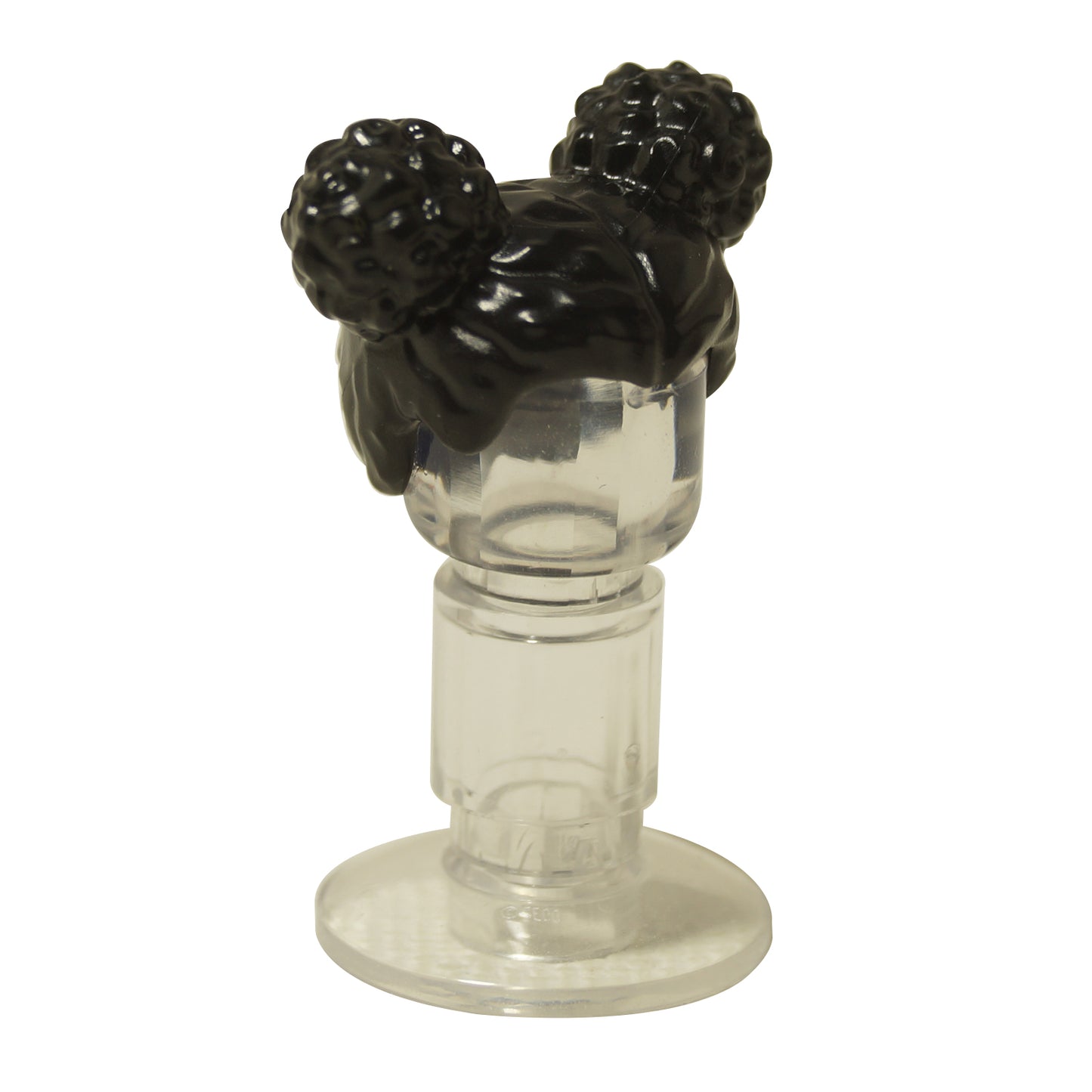LEGO minifigure hair 65579 with two buns and middle part, black