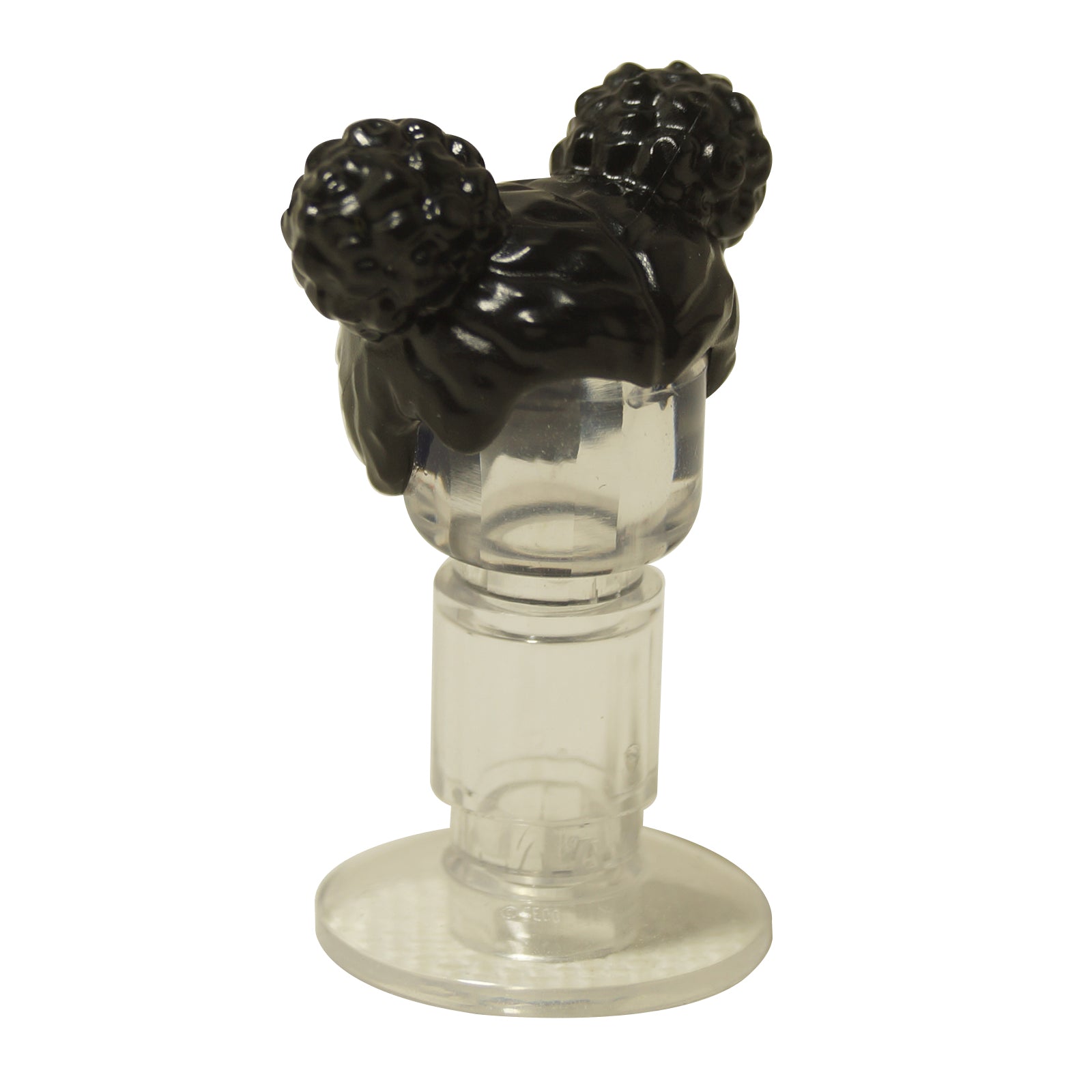 LEGO minifigure hair 65579 with two buns and middle part, black