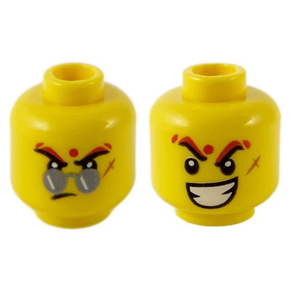 LEGO minifigure head sunglasses dual face scar grin 3626pb2644