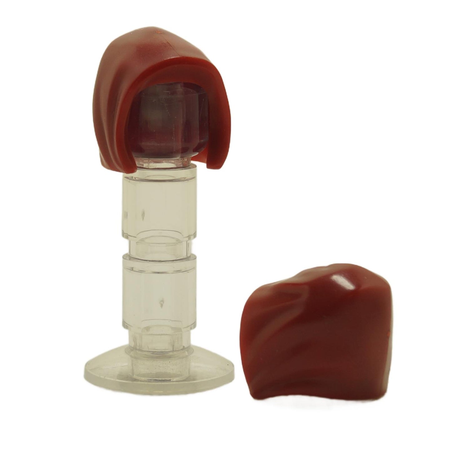 LEGO® capucha de minifigura 74528 en rojo oscuro, pieza de capucha básica lisa sin textura ni patrón
