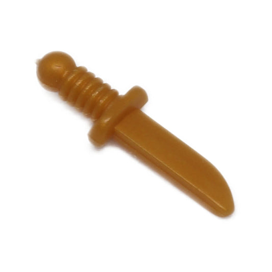 LEGO minifigure knife accessory with detailed handle part 44658a pearl gold