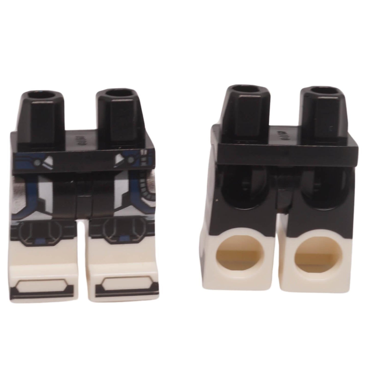 LEGO minifigure legs 970c00pb1542 with dual molded boots and printed armor detailing
