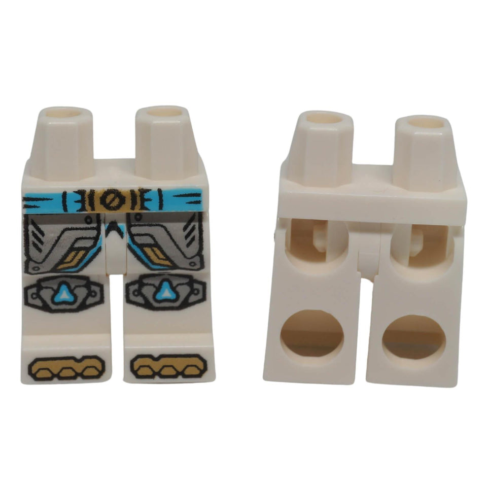 LEGO minifigure legs 970c00pb1721 with armor panel, belt and knee pad printing

