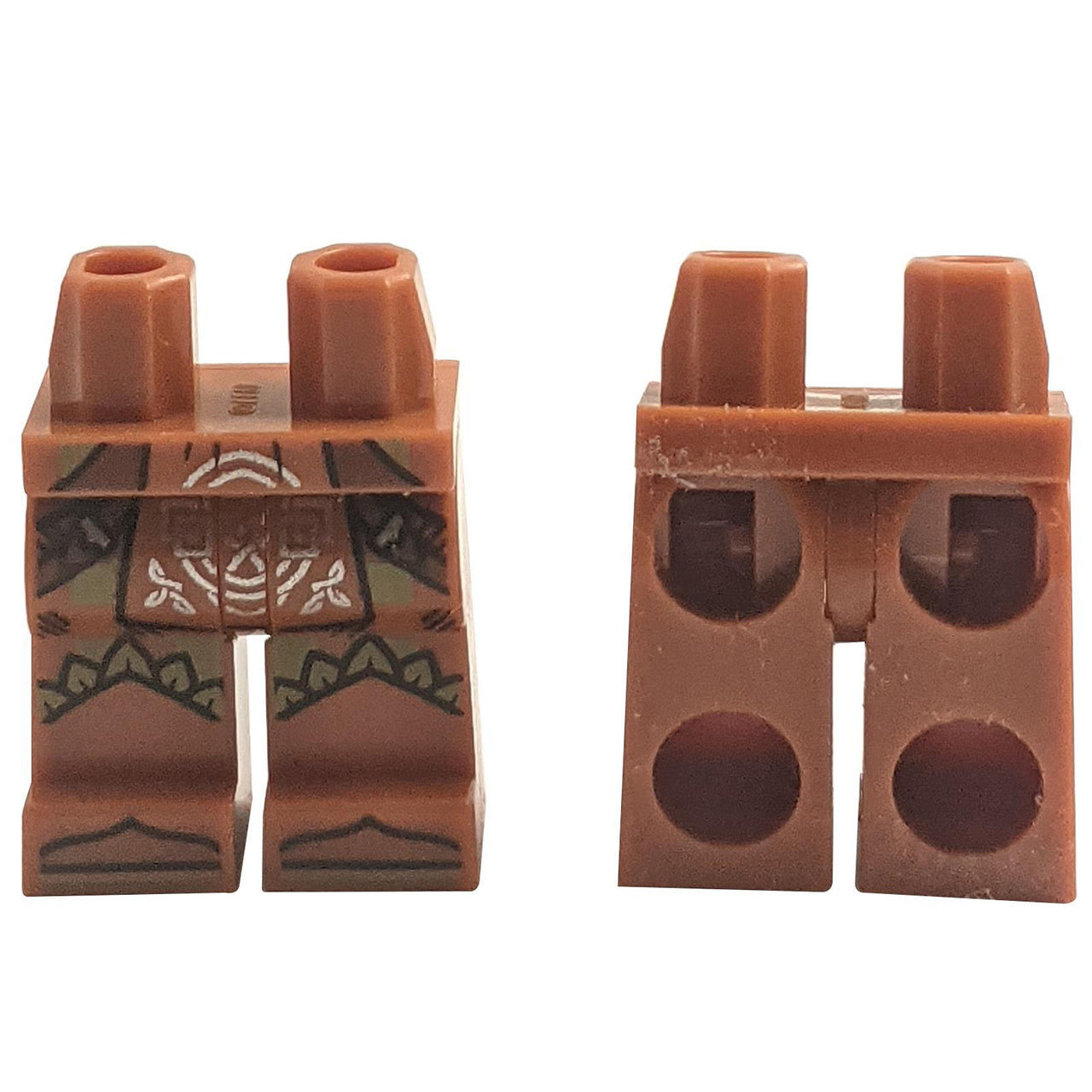 LEGO minifigure legs with loincloth Celtic knot belt feather print