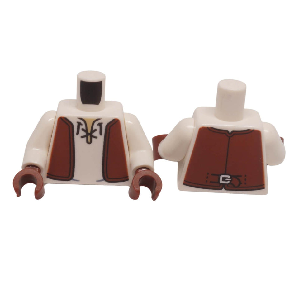 LEGO minifigure torso with open vest and lace shirt print 973pb6229c01