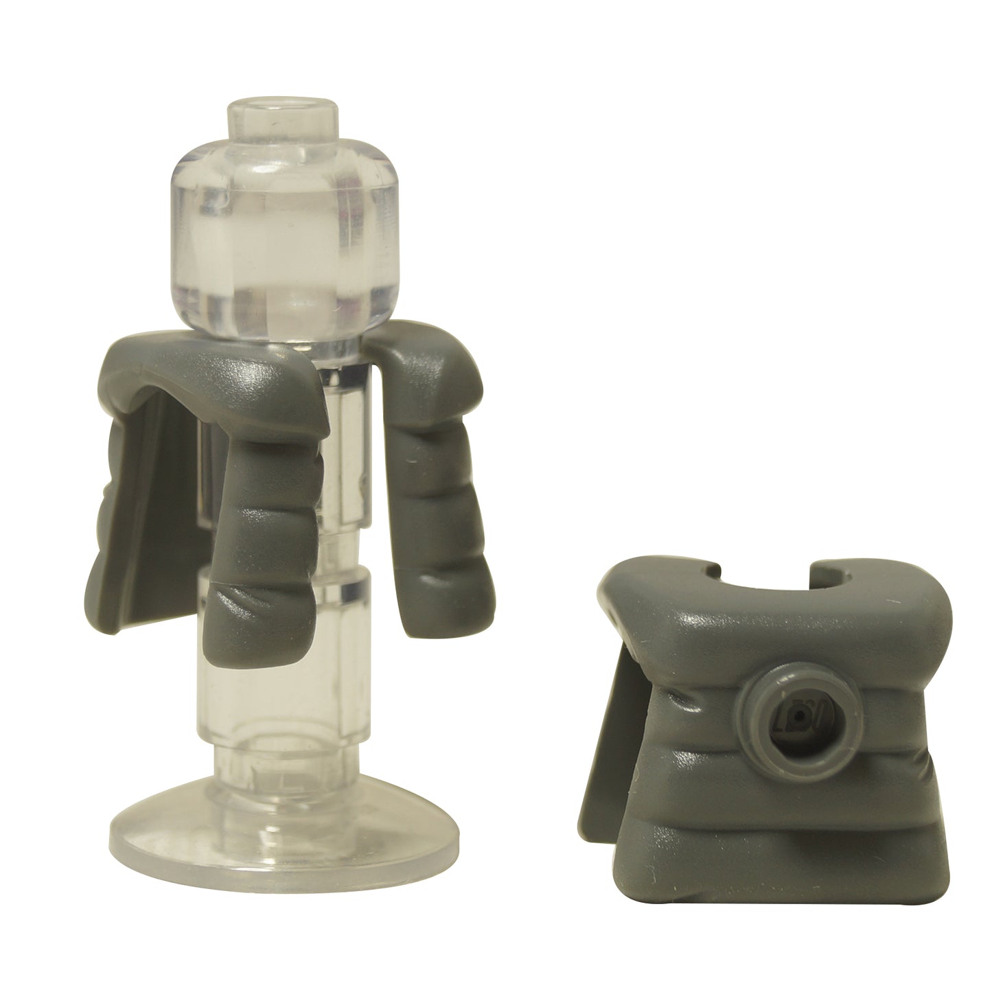 LEGO® minifigura chaleco acolchado en gris azulado oscuro, accesorio de torso de chaqueta sin mangas para minifiguras

