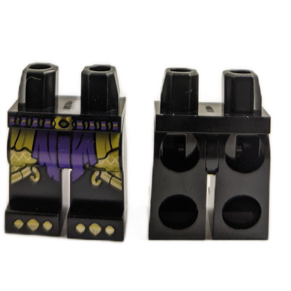 LEGO® minifigure hips and legs with robe ends and armor print part 970c00pb1462