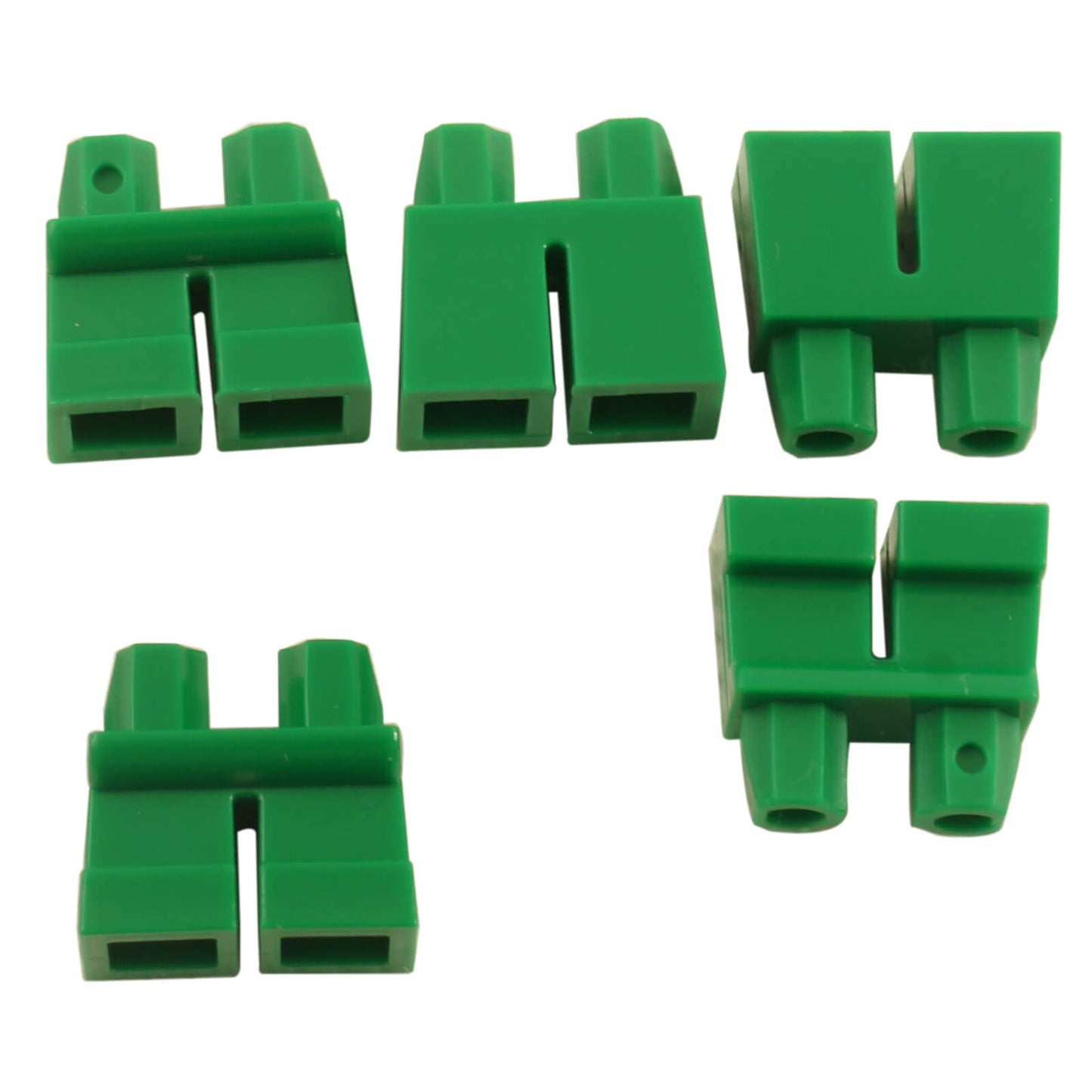 LEGO® Minifigure Short Legs (Part 41879) in bright green, used for child minifigures and short-stature character builds
