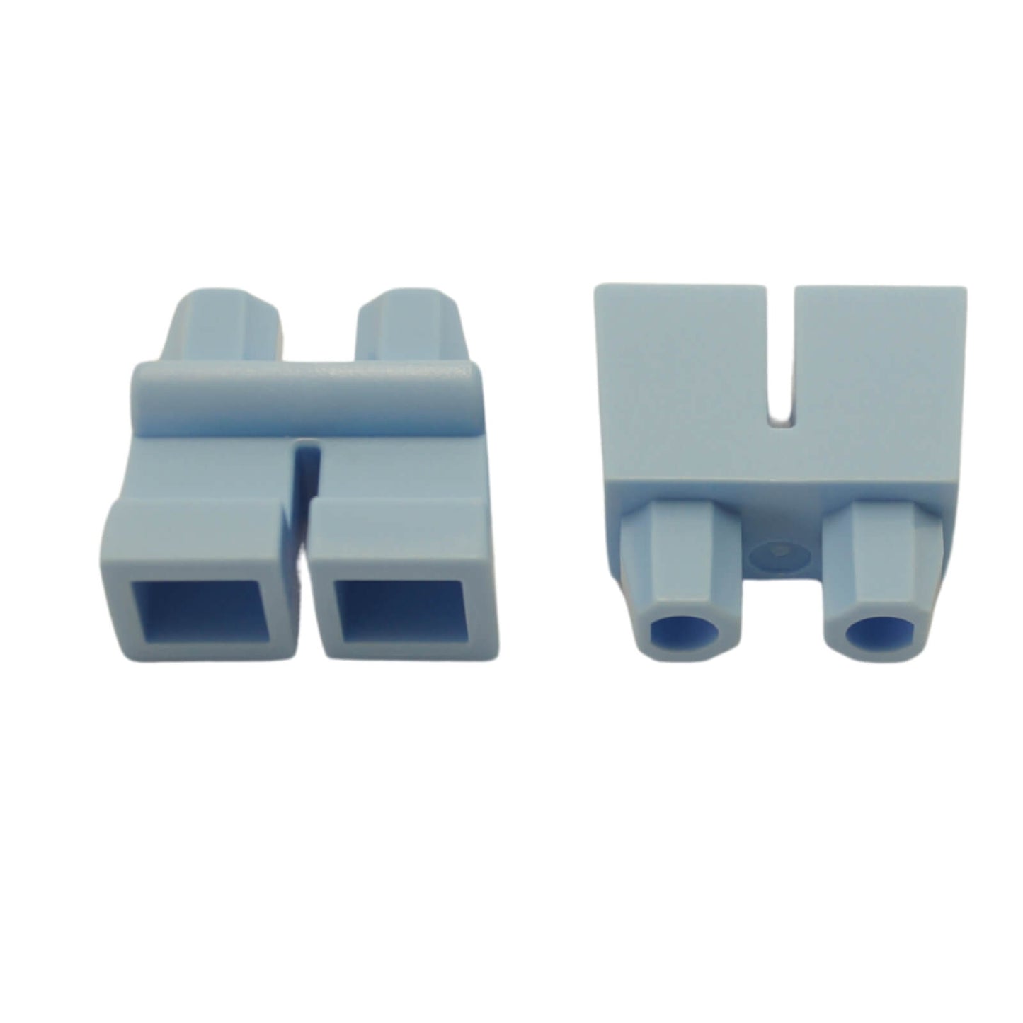 LEGO® Minifigure Short Legs (Part 41879) in bright light blue, used for child minifigures and short-stature character builds
