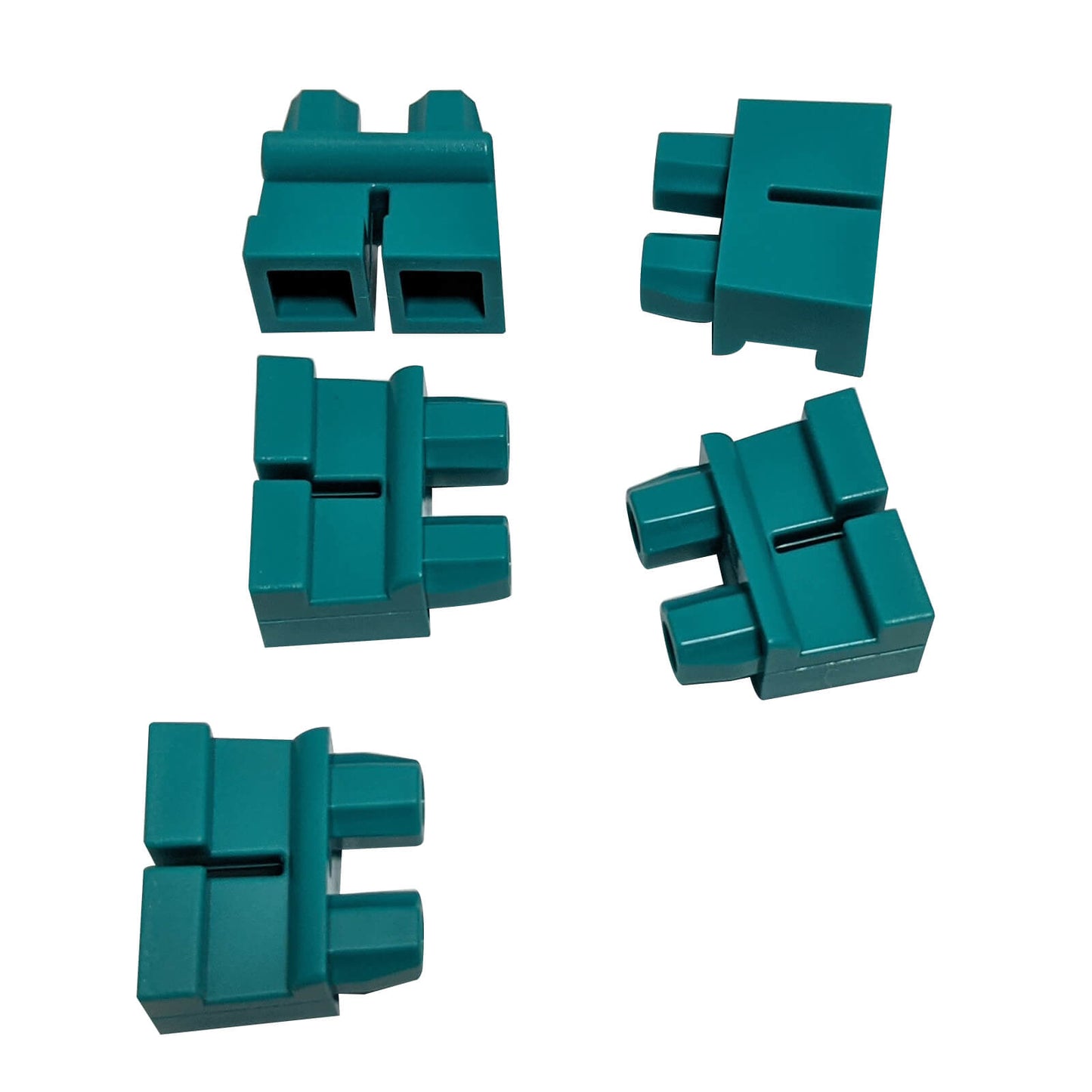 LEGO® Minifigure Short Legs (Part 41879) in dark turquoise, used for child minifigures and short-stature character builds
