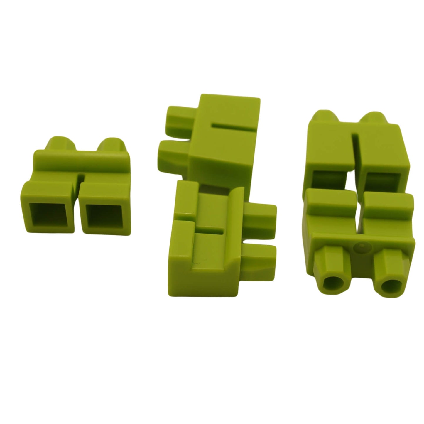 LEGO® Minifigure Short Legs (Part 41879) in lime, used for child minifigures and short-stature character builds
