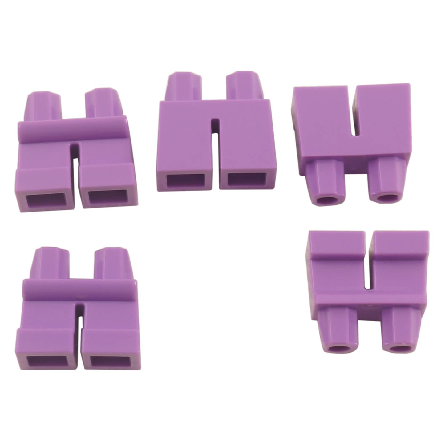 LEGO® Minifigure Short Legs (Part 41879) in medium lavender, used for child minifigures and short-stature character builds
