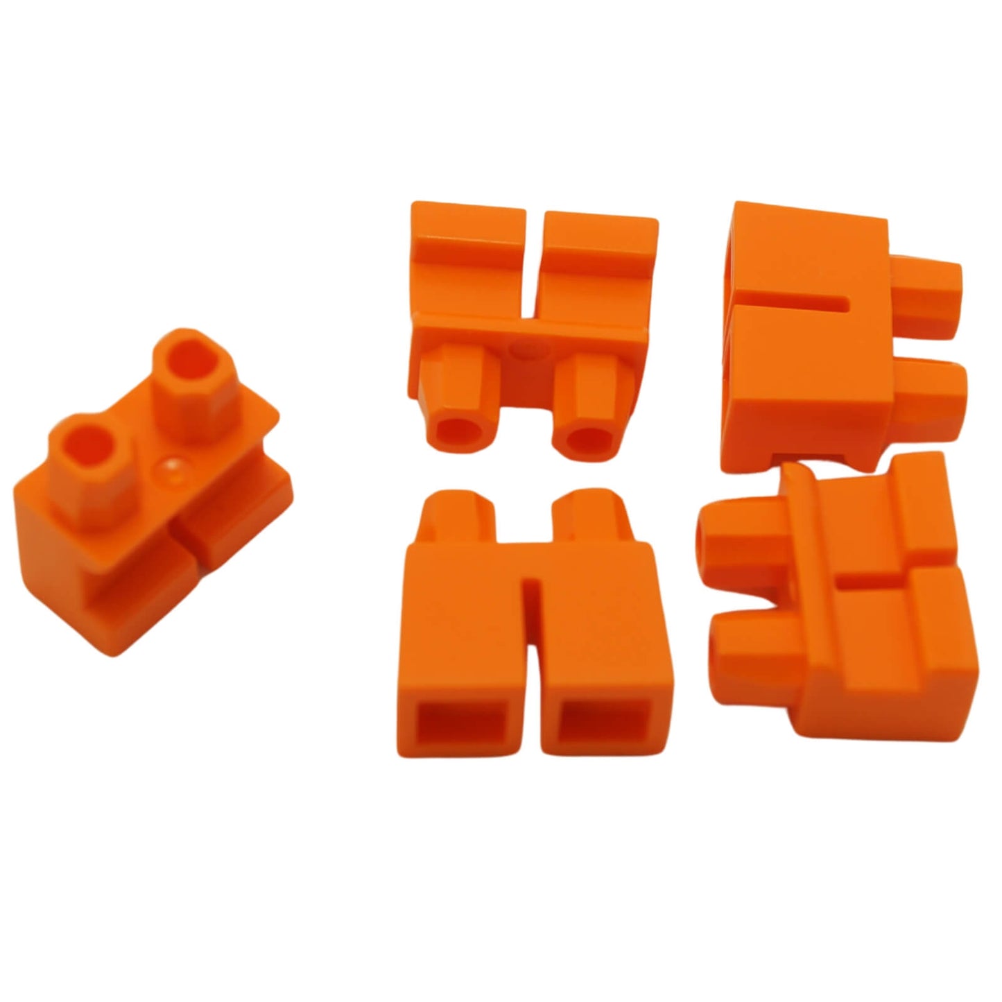 LEGO® Minifigure Short Legs (Part 41879) in orange, used for child minifigures and short-stature character builds
