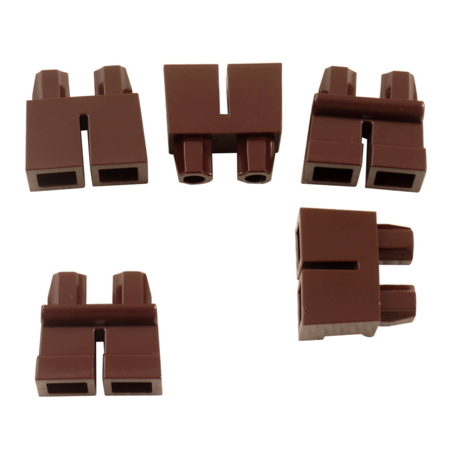 LEGO® Minifigure Short Legs (Part 41879) in reddish brown, used for child minifigures and short-stature character builds
