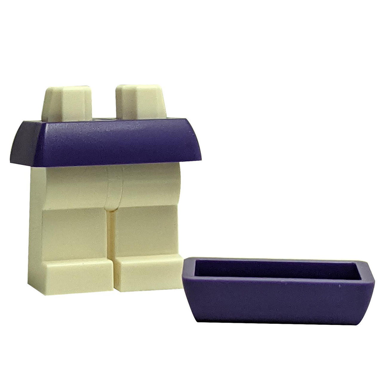 A dark pink straight, short plastic skirt designed for LEGO minifigures.