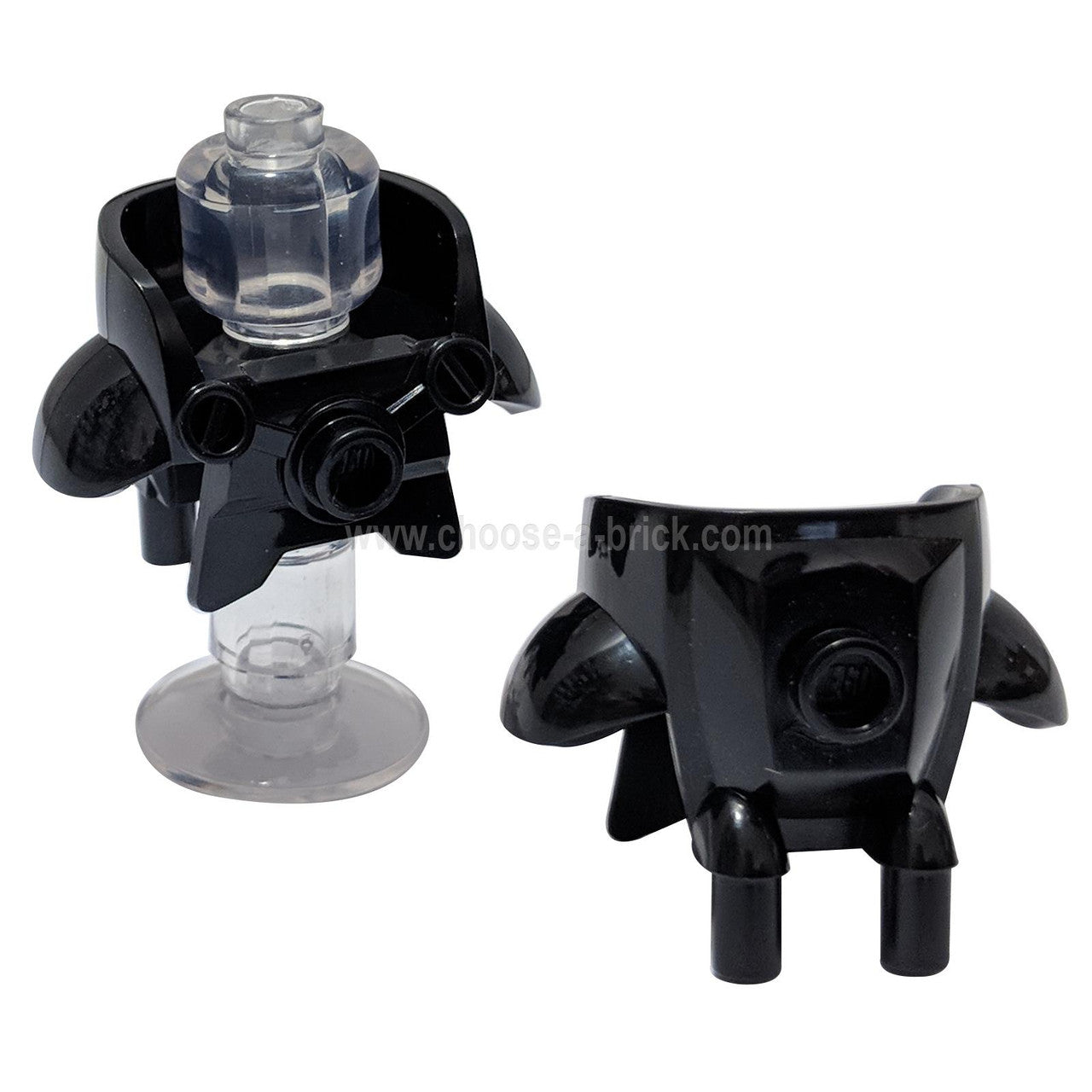 LEGO® minifigure space armor 72326, a breastplate with large, protective shoulder pauldrons, front view in black