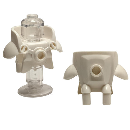 LEGO® minifigure space armor 72326, a breastplate with large, protective shoulder pauldrons, front view in white
