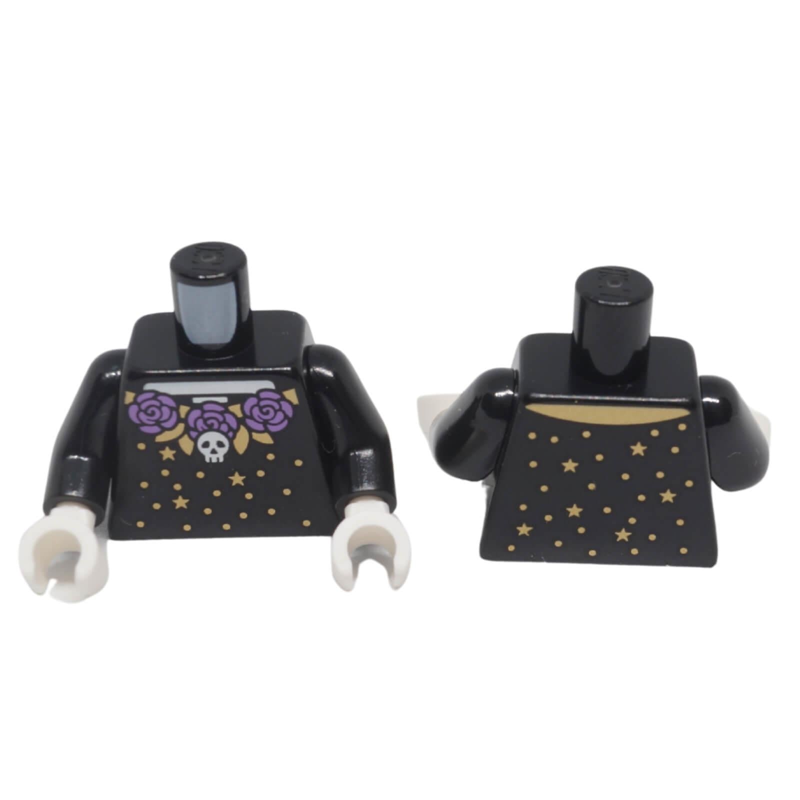 LEGO® minifigure torso 973pb6376c01 with skull, purple flowers and gold star print