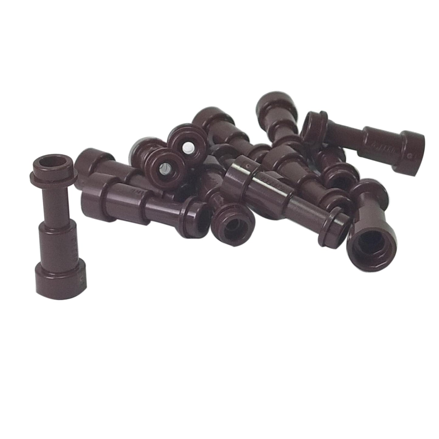 LEGO® minifigure telescope accessory, handheld viewing instrument for exploration or astronomy scenes, dark brown color
