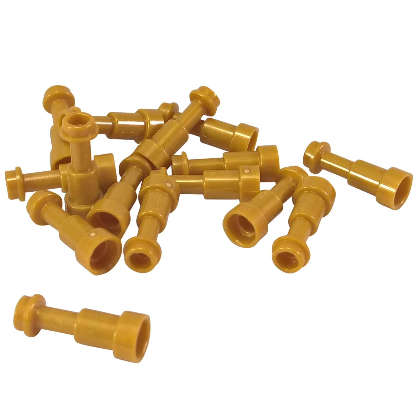 LEGO® minifigure telescope accessory, handheld viewing instrument for exploration or astronomy scenes, pearl gold color
