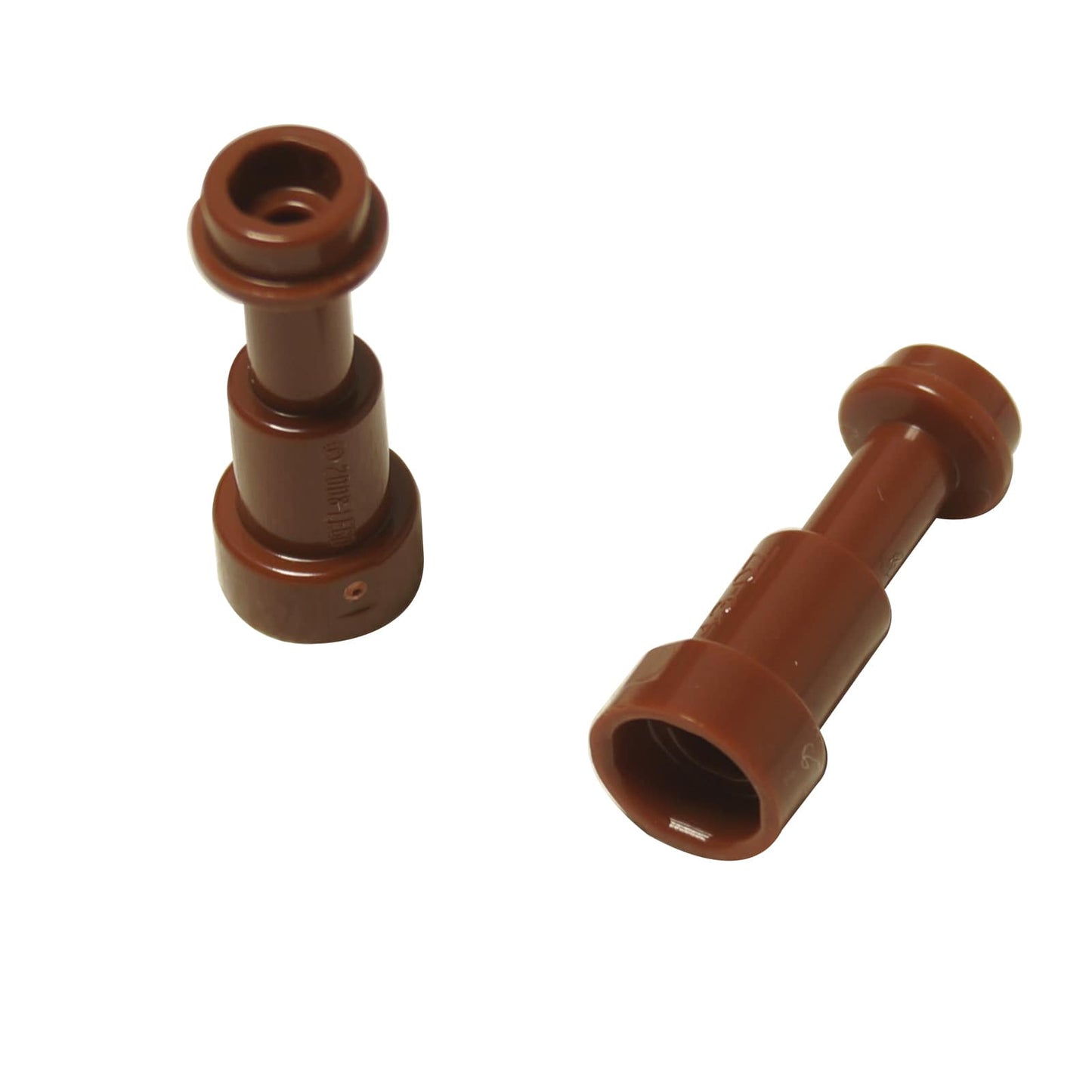 LEGO® minifigure telescope accessory, handheld viewing instrument for exploration or astronomy scenes, reddish brown color
