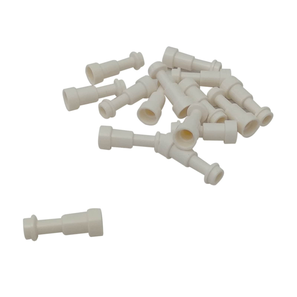 LEGO® minifigure telescope accessory, handheld viewing instrument for exploration or astronomy scenes, white color
