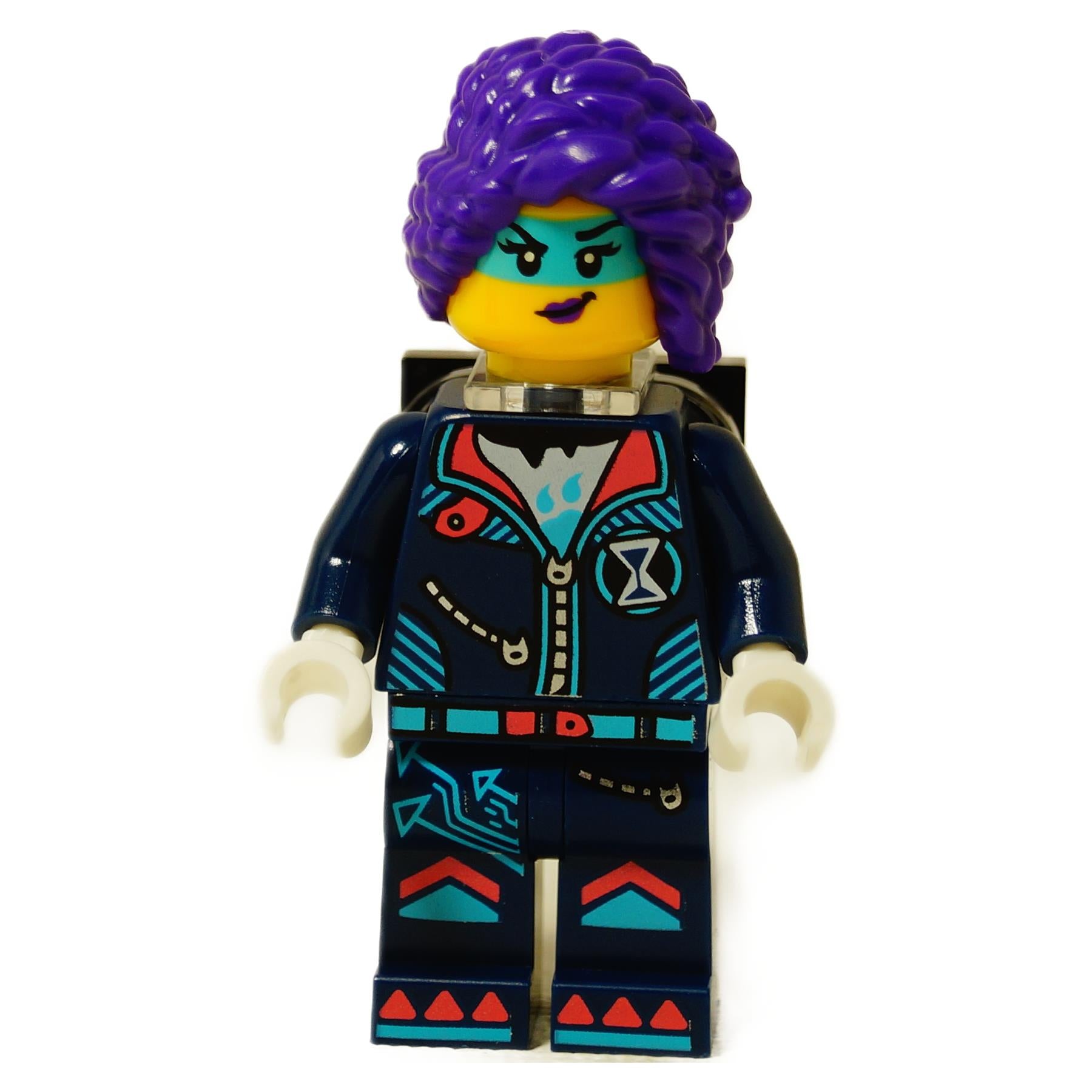  LEGO® DREAMZzz™ Zoey minifigure (drm052) wearing her jetpack accessory, featuring her iconic tracksuit and purple hair.