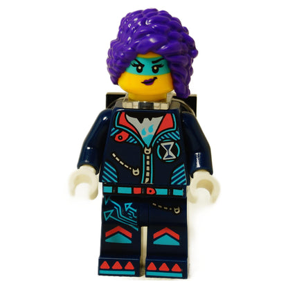  LEGO® DREAMZzz™ Zoey minifigure (drm052) wearing her jetpack accessory, featuring her iconic tracksuit and purple hair.