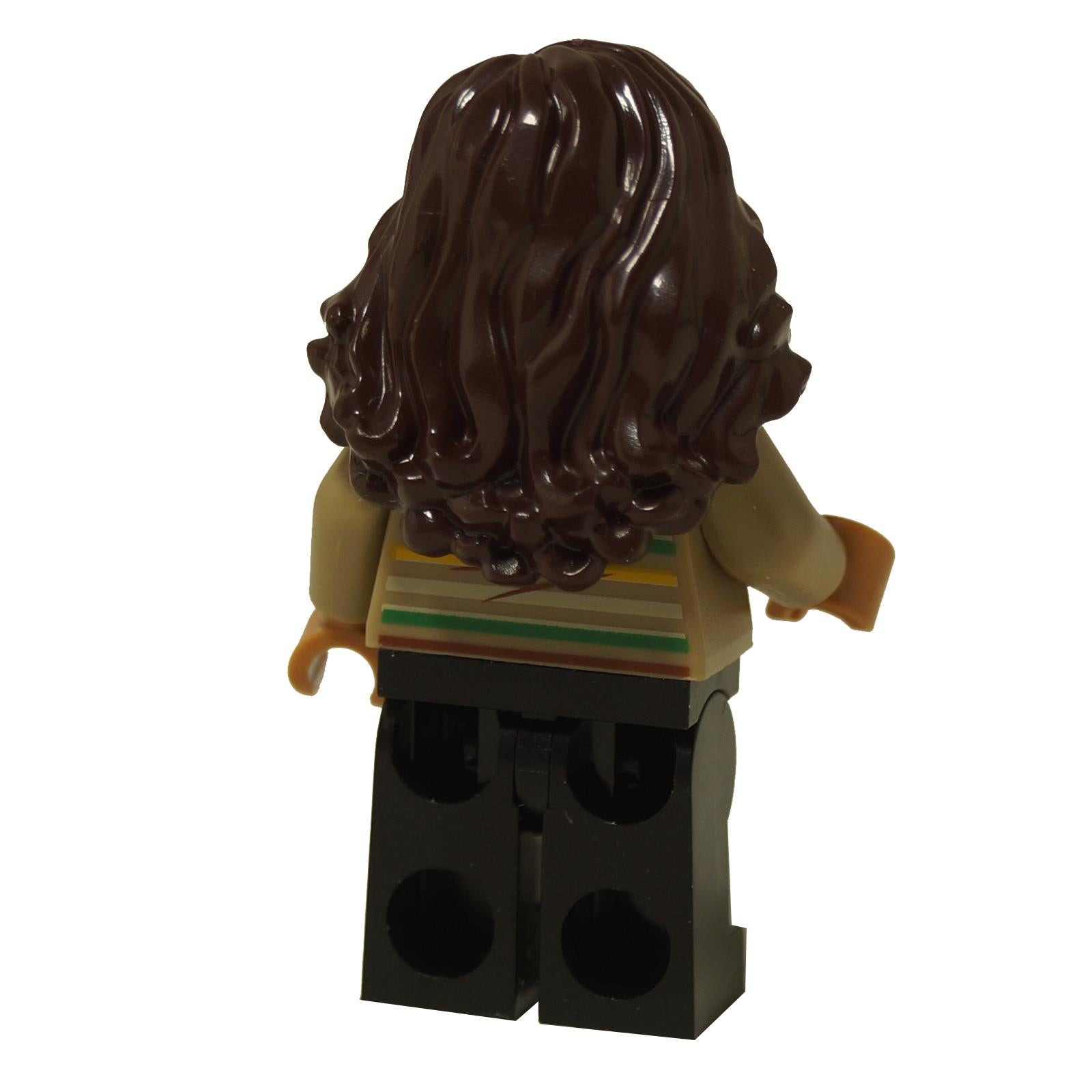 Back view of the LEGO MJ minifigure with brown hair and a tan torso piece.