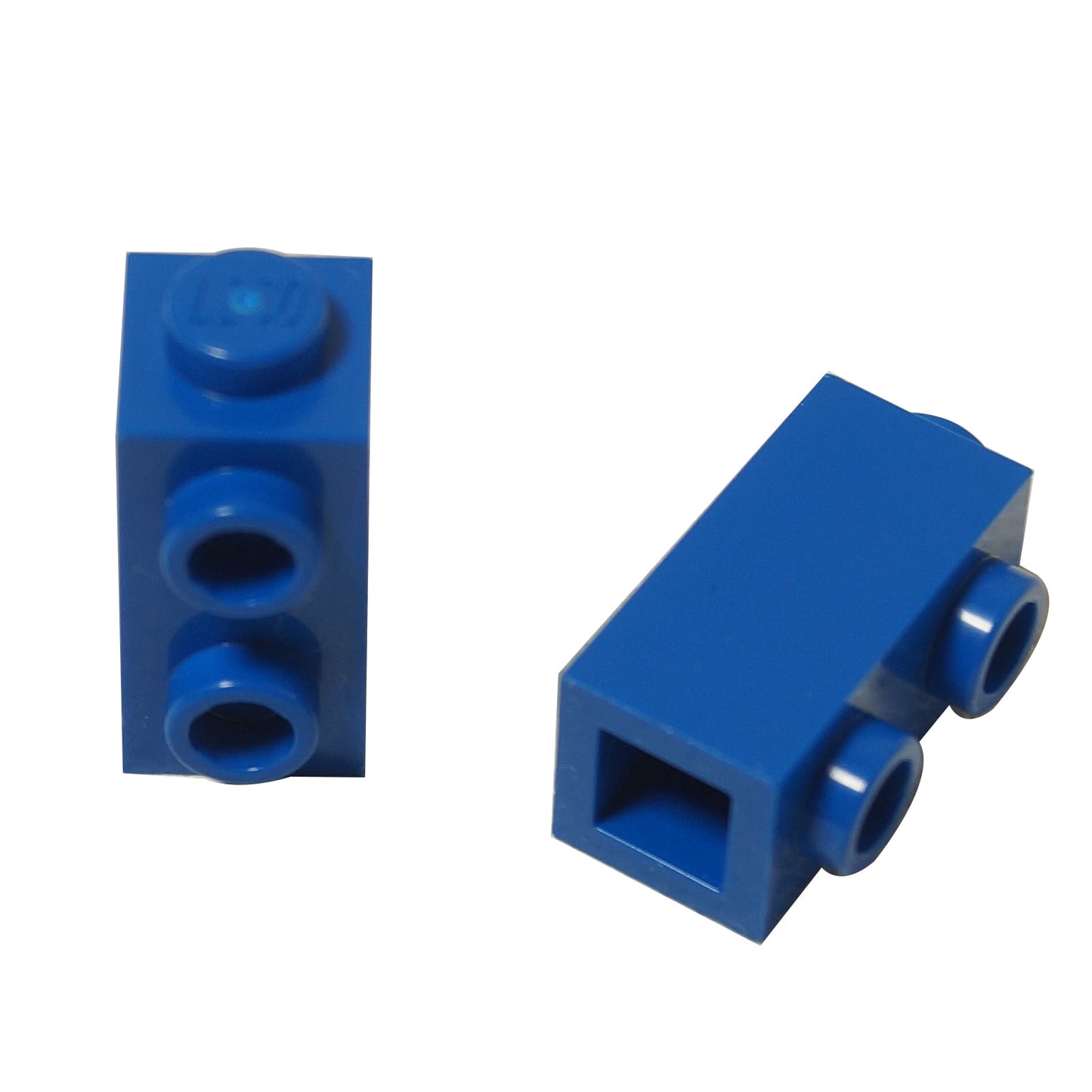 LEGO® Modified Brick 1 x 1 x 1 2/3 with studs on side in blue, versatile part for SNOT building.
