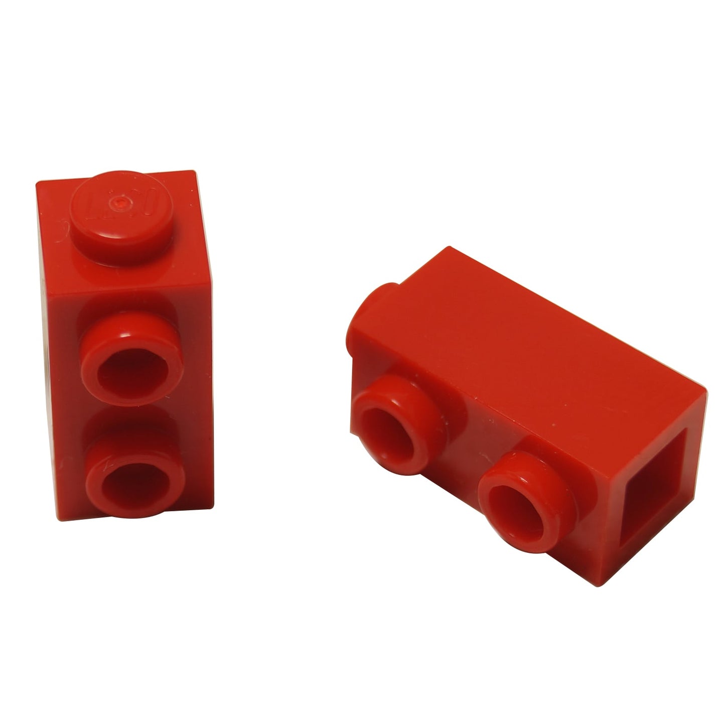 LEGO® Modified Brick 1 x 1 x 1 2/3 with studs on side in red, versatile part for SNOT building.
