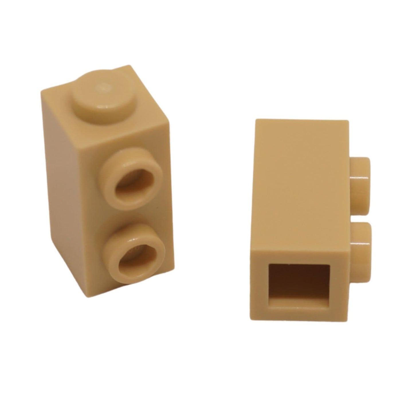 LEGO® Modified Brick 1 x 1 x 1 2/3 with studs on side in tan, versatile part for SNOT building.

