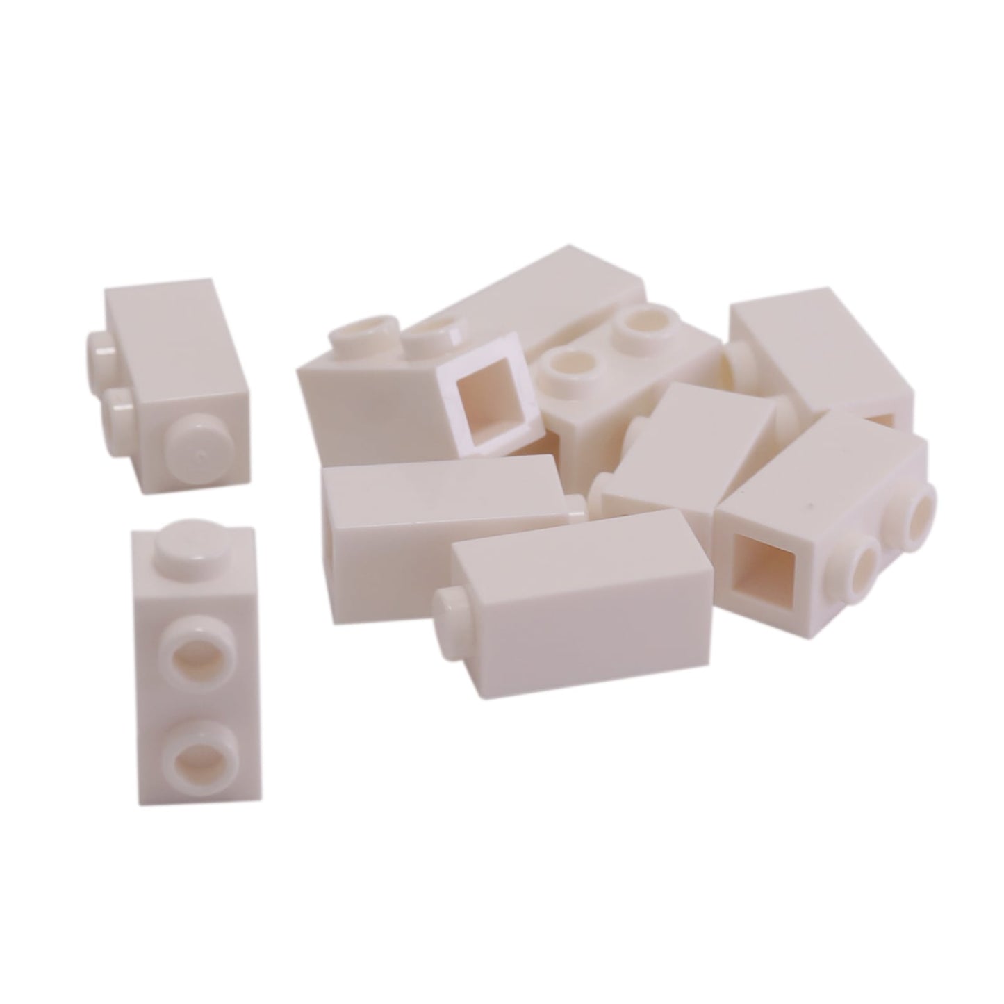 LEGO® Modified Brick 1 x 1 x 1 2/3 with studs on side in white, versatile part for SNOT building.

