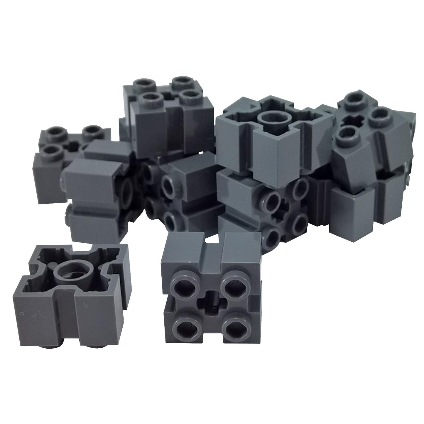 LEGO® Modified Brick 2 x 2 with grooves and axle hole 90258 dark bluish gray
