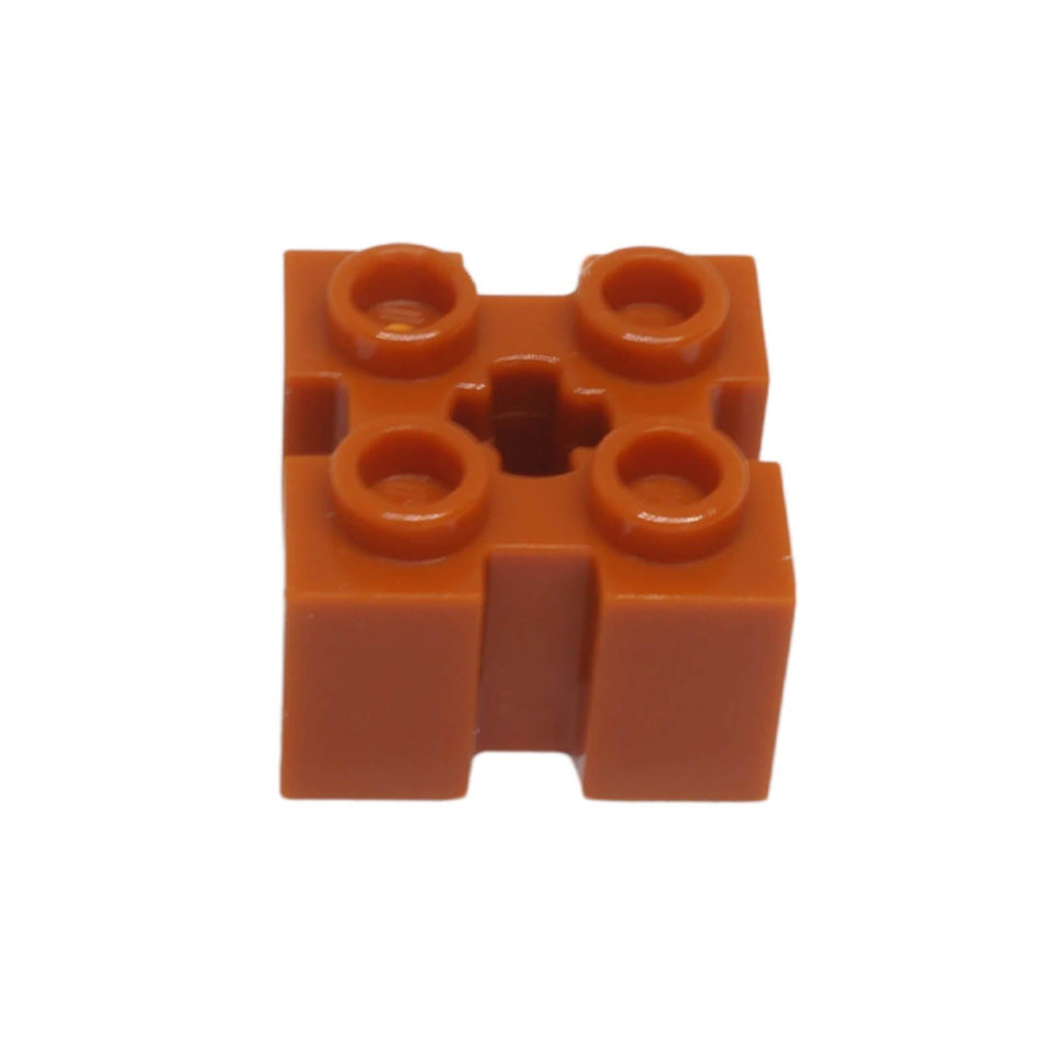 LEGO® Modified Brick 2 x 2 with grooves and axle hole 90258 dark orange