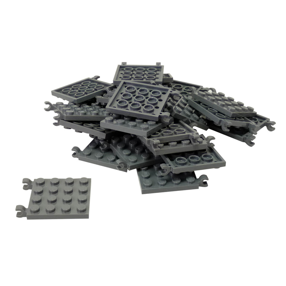 LEGO® Modified Plate 4 x 4 Part 11399 with Horizontal Thick Open O Clips
