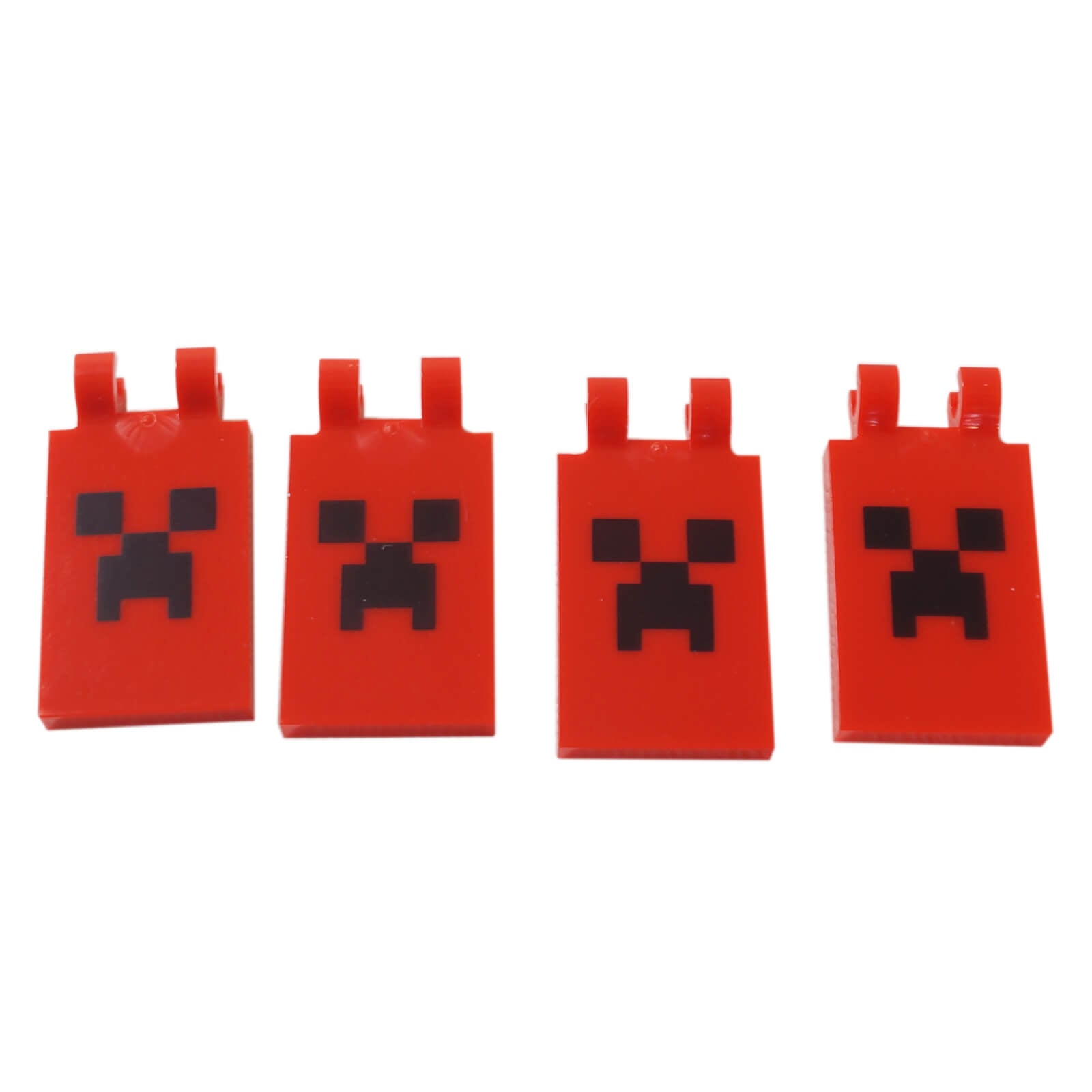 LEGO Modified Tile 2 x 3 with 2 Clips Creeper Face Pattern 30350pb040