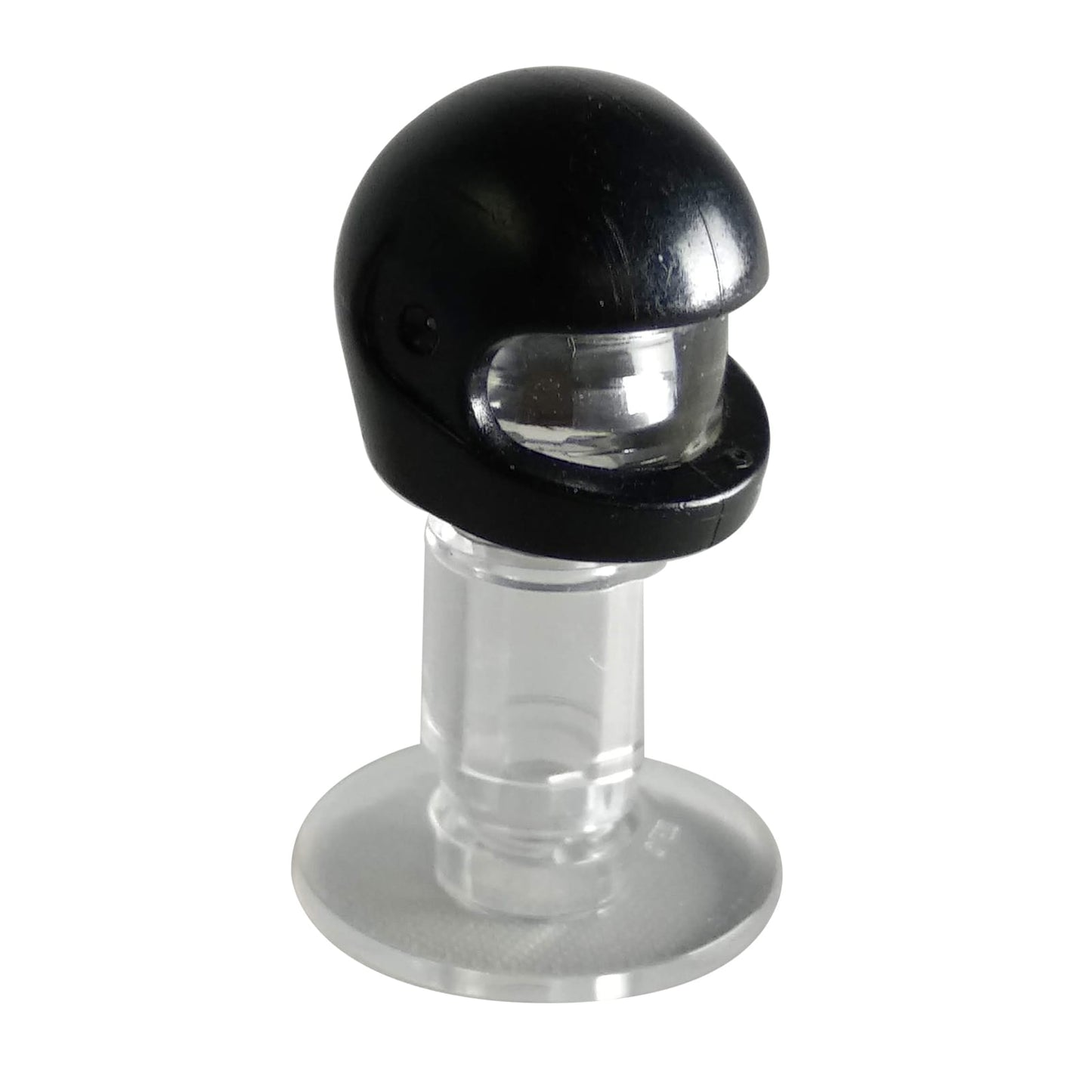 LEGO® Minifigure motorcycle helmet (standard style) with smooth rounded shell and front visor opening in black.
