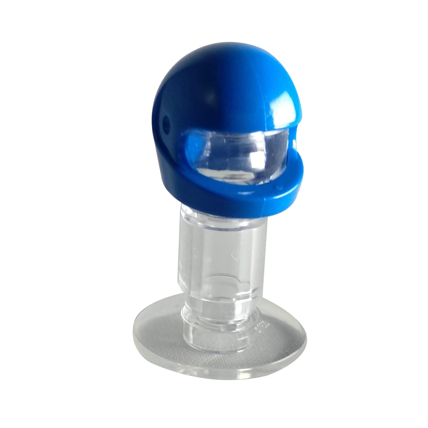 LEGO® Minifigure motorcycle helmet (standard style) with smooth rounded shell and front visor opening in blue.
