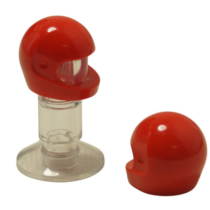 LEGO® Minifigure motorcycle helmet (standard style) with smooth rounded shell and front visor opening in red.