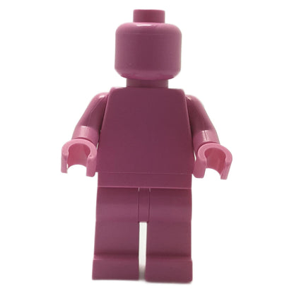 Solid color monochrome LEGO minifigure available in dark pink.