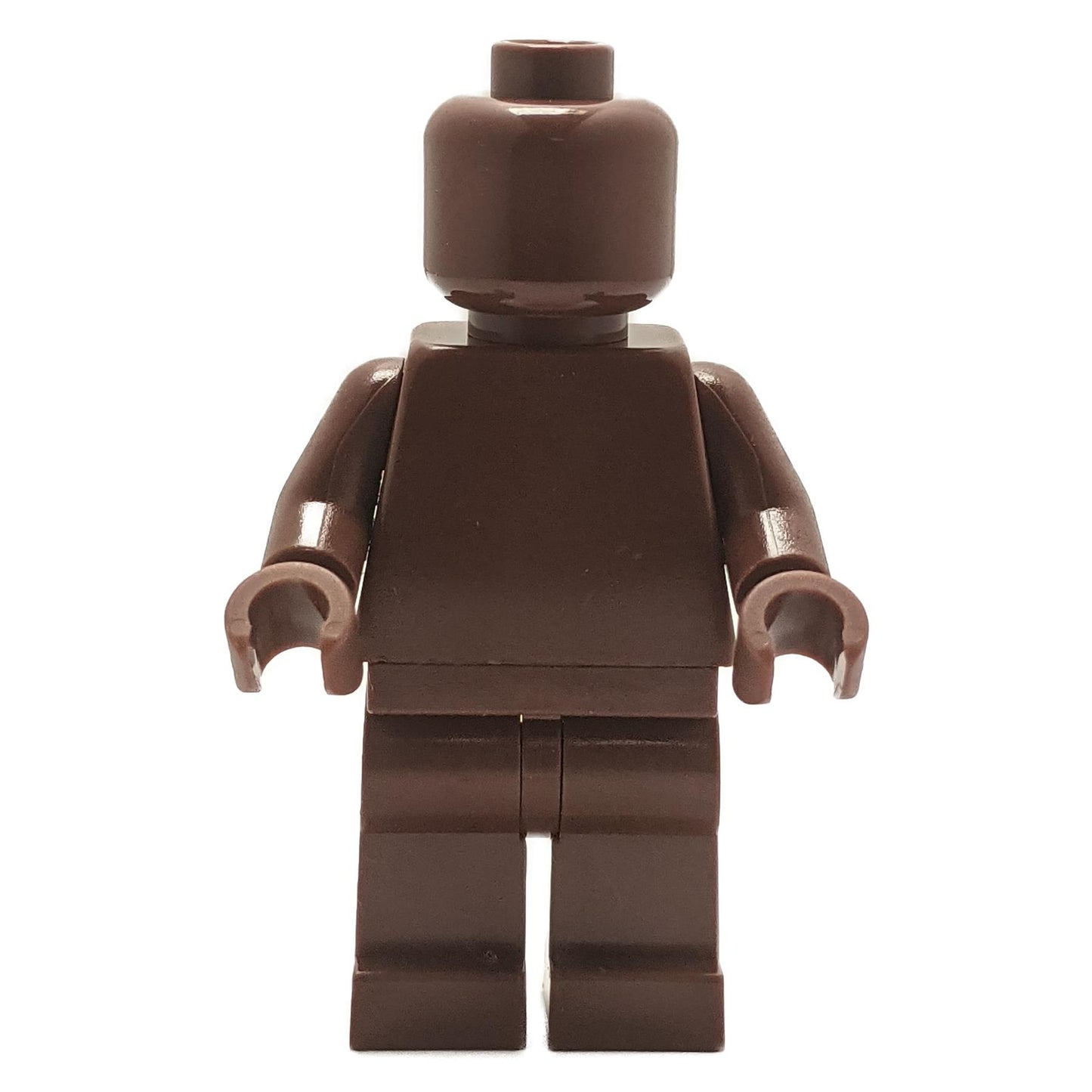 Solid color monochrome LEGO minifigure available in reddish brown.