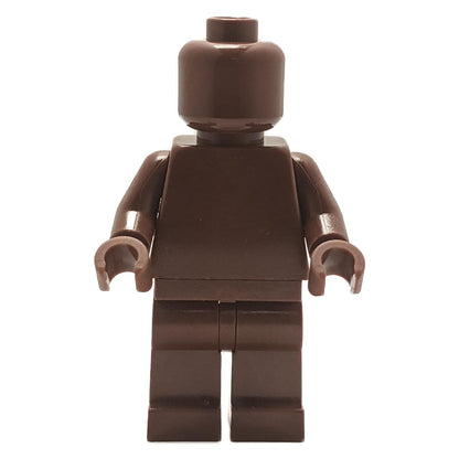Solid color monochrome LEGO minifigure available in reddish brown.